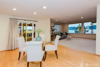 Dining room has views from 3 angles
