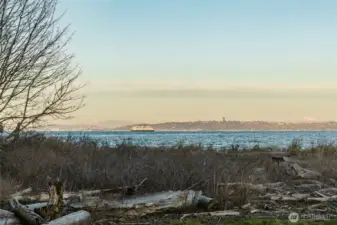 From the private beach