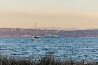 From the private beach