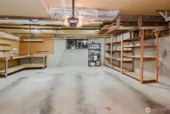 wide garage workbench & shelves