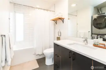 Stunning bathroom with high end finishes.