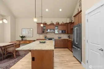 Nice spacious kitchen with a wide path
