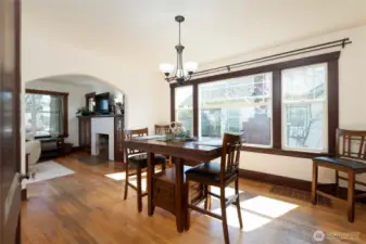 This dining room is Enormous! The table has been brought down to a small size to accommodate the throngs of Buyers coming to see this home!