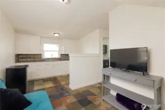 Sitting area adjacent to upstairs kitchenette