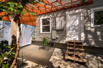 Relaxing covered back porch.