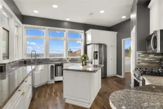 Plenty of counter space and storage in the kitchen.