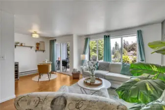 Living room is flooded with tons of natural lighting