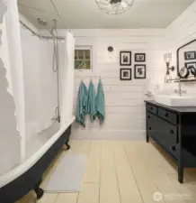 Bathroom with clawfoot tub