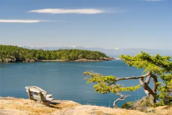 This distinctive home overlooks MacKaye Harbor all the way to the Olympic Mountains.  This view is what makes this location so special.