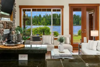 Scenic lake view throughout the open floor plan.