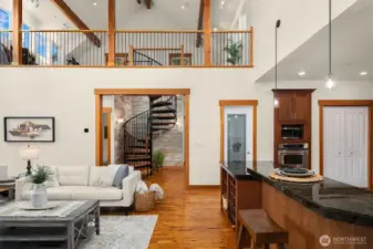 Spacious "crows-nest" view loft. Open beam ceilings. Plumbed for sink and propane.