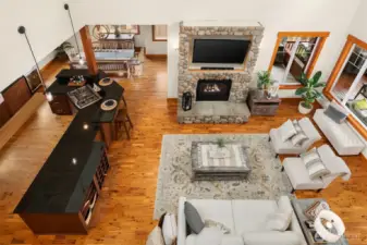 View of great room below.