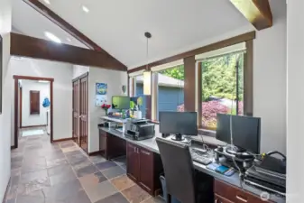 Extra wide hallway serves as a perfect office with nice propert views