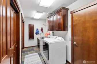 Enter the Laundry room from the garage