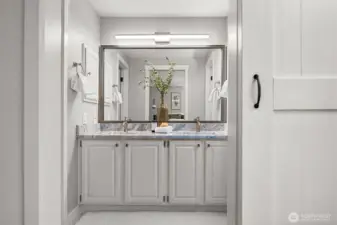 A walk-in closet and ensuite bath make this space a true getaway.
