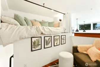 Virtually staged to demonstrate flex space