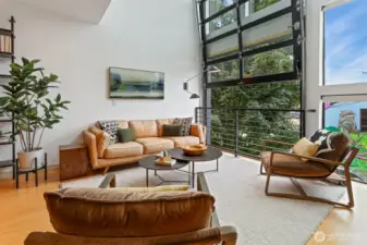 Let in the fresh air with sliding glass door.
