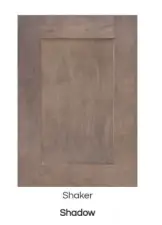 Cabinets throughout are Maple Shaker style Shadow.