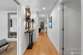 The warm, bamboo floors greet you as you enter.