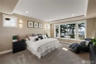 Primary suite offers lots of space and gorgeous views