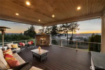 Sunset view from your covered outdoor living
