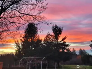 Sit back and enjoy the beautiful sunset over your garden.