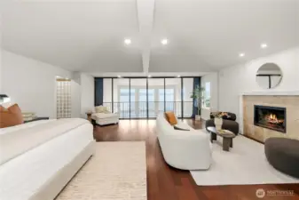 Oversized Primary Suite with Retractable Glass Wall Panel