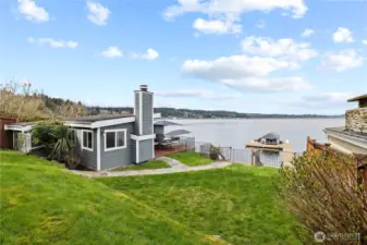 Steps to Private Dock + Guest Cottage