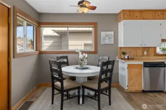 Nice dinging area close to the kitchen for convenience.  Large windows to let is natural sun light.
