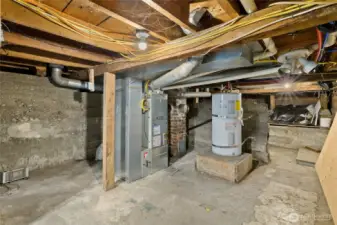 Unfinished Basement which a great storage and also a large laundry room area.