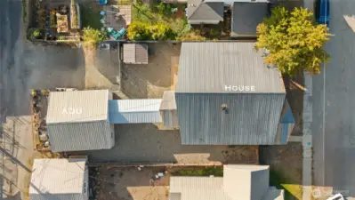 Nice view to see house on the North side and ADU on the South side.