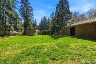 10x30 enclosed tool shed behind the shop