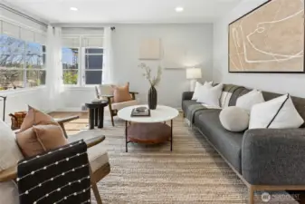 Light and bright, open airy feel.