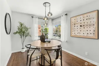 Extra touches include West Elm lighting fixtures.