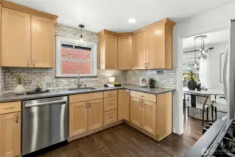 Modern kitchen with lots of cabinetry and countertops for the chef in you.