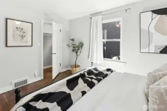 Large walk-in closet with a window!