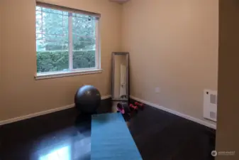 Second bedroom has laminate floors.