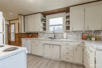 Generous kitchen has great storage options