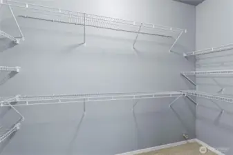 The primary also offers a generous walk-in closet.