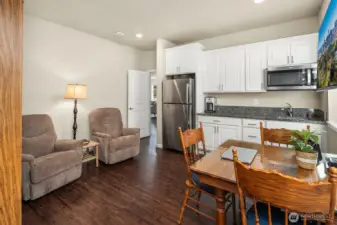 Here you can see the door into the interior of the house. This space is perfect for multi-generations, room mates, nannies, or guests.