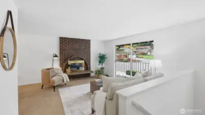 Warm tones and natural light make this living room the perfect place to relax or gather with guests.