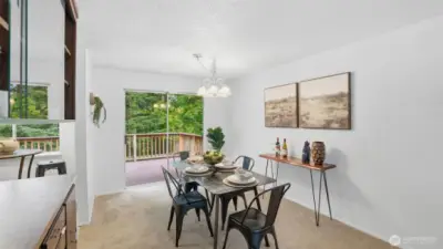 Enjoy morning coffee or evening dinners with peaceful views of nature right outside.