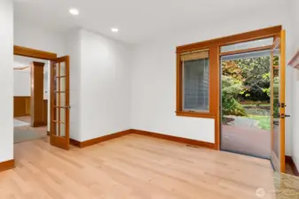 Family Room has separate entrance and deck leading to the spacious back yard.