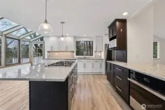 Kitchen with island and updated appliances