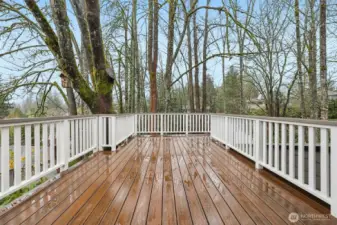 Main floor deck off entrance to kitchen