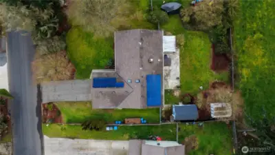 Solar and New Roof. Porperty Line.