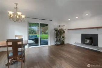 Dining Area and Pellet Stove, from Kitchen