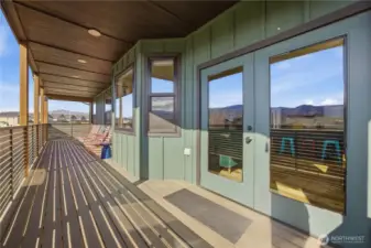 Double door to main living area for in/out flow