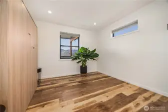 Bedroom on main level, with Murphy bed (mattress excluded)