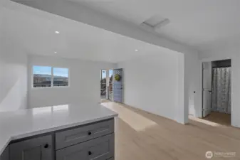 Kitchen looking to front door